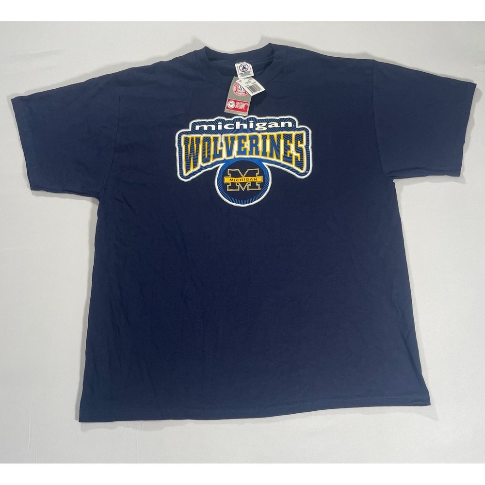 Michigan Wolverines Football T Shirt XL Navy NCAA Graphic Tee NWT